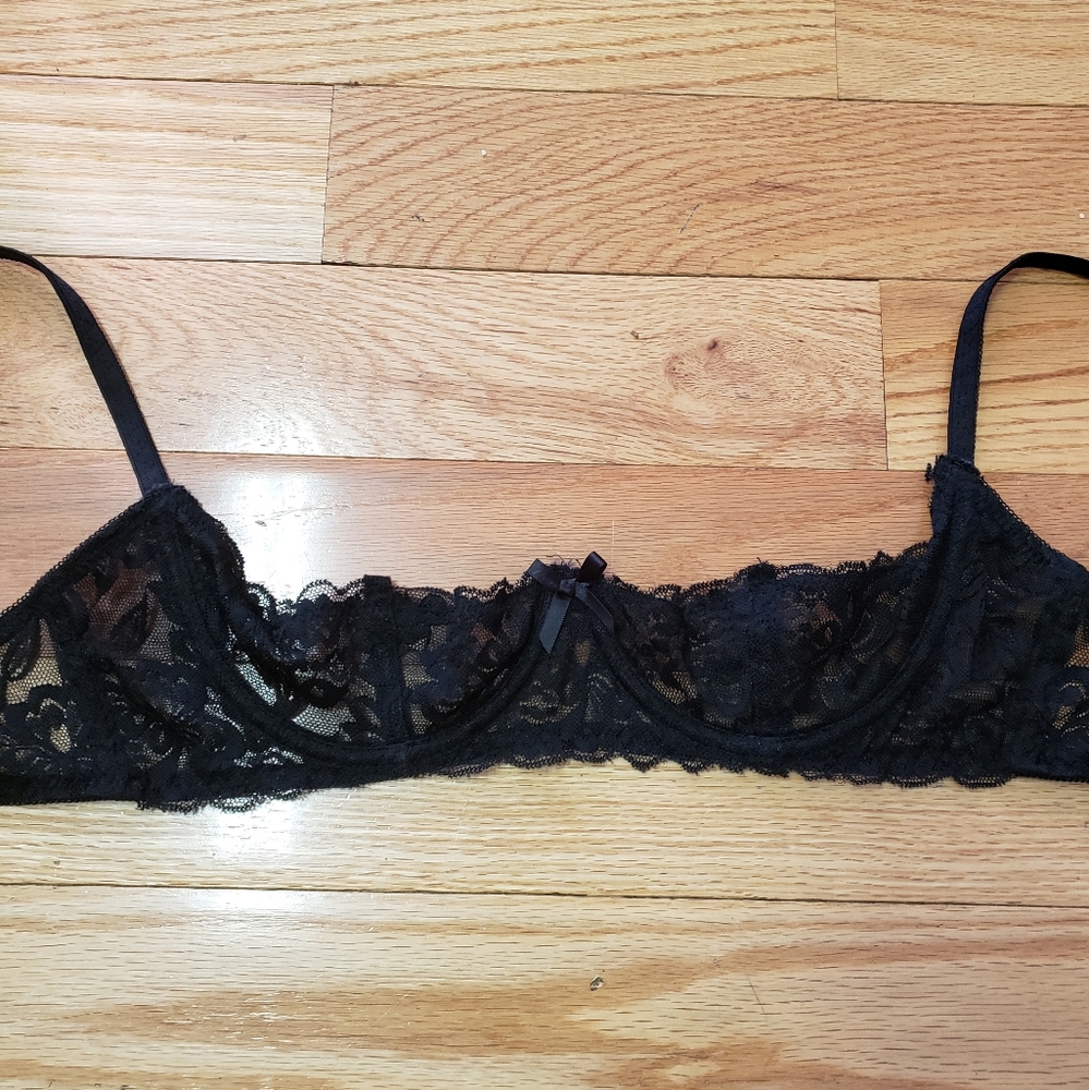Sexy Black Half-Cup Bra